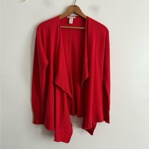 White + warren Red Orange Shrug Cashmere Silk Blend Cardigan